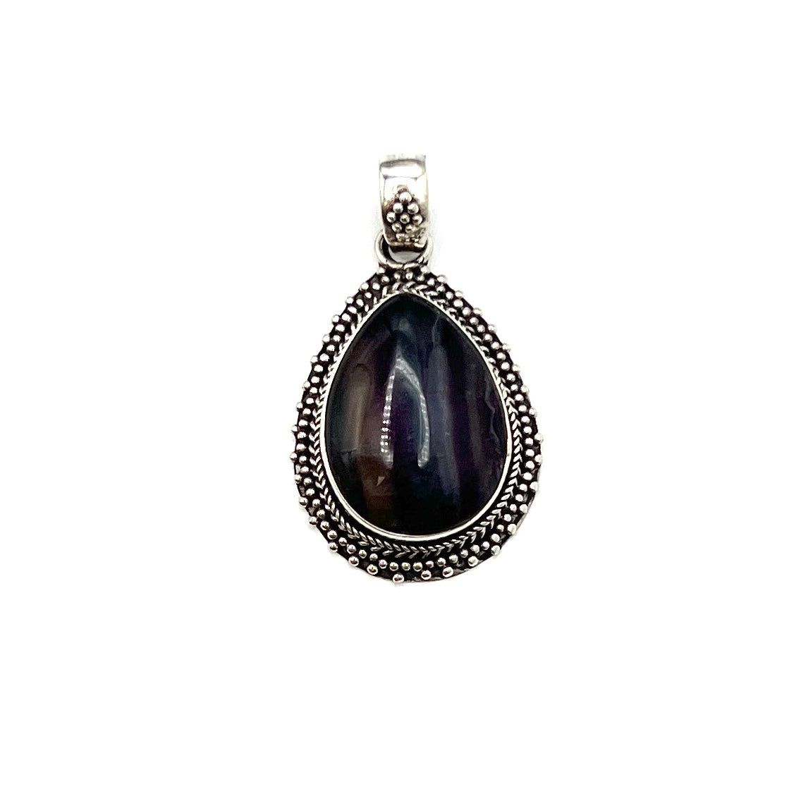 Sterling Silver Fluorite Teardrop Pendants