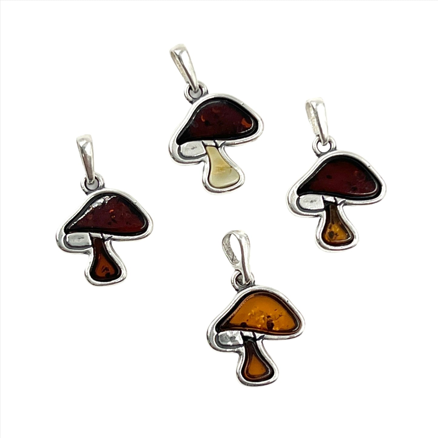 Amber Mushroom Pendants