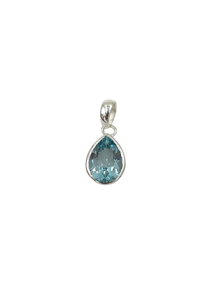 Teardrop Blue Topaz Pendants