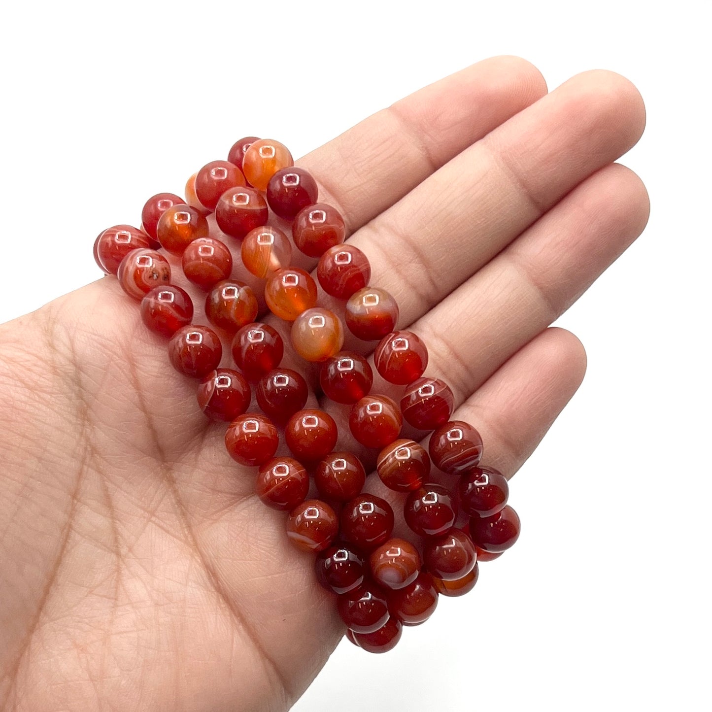 Banded Carnelian Stretchy Bracelets