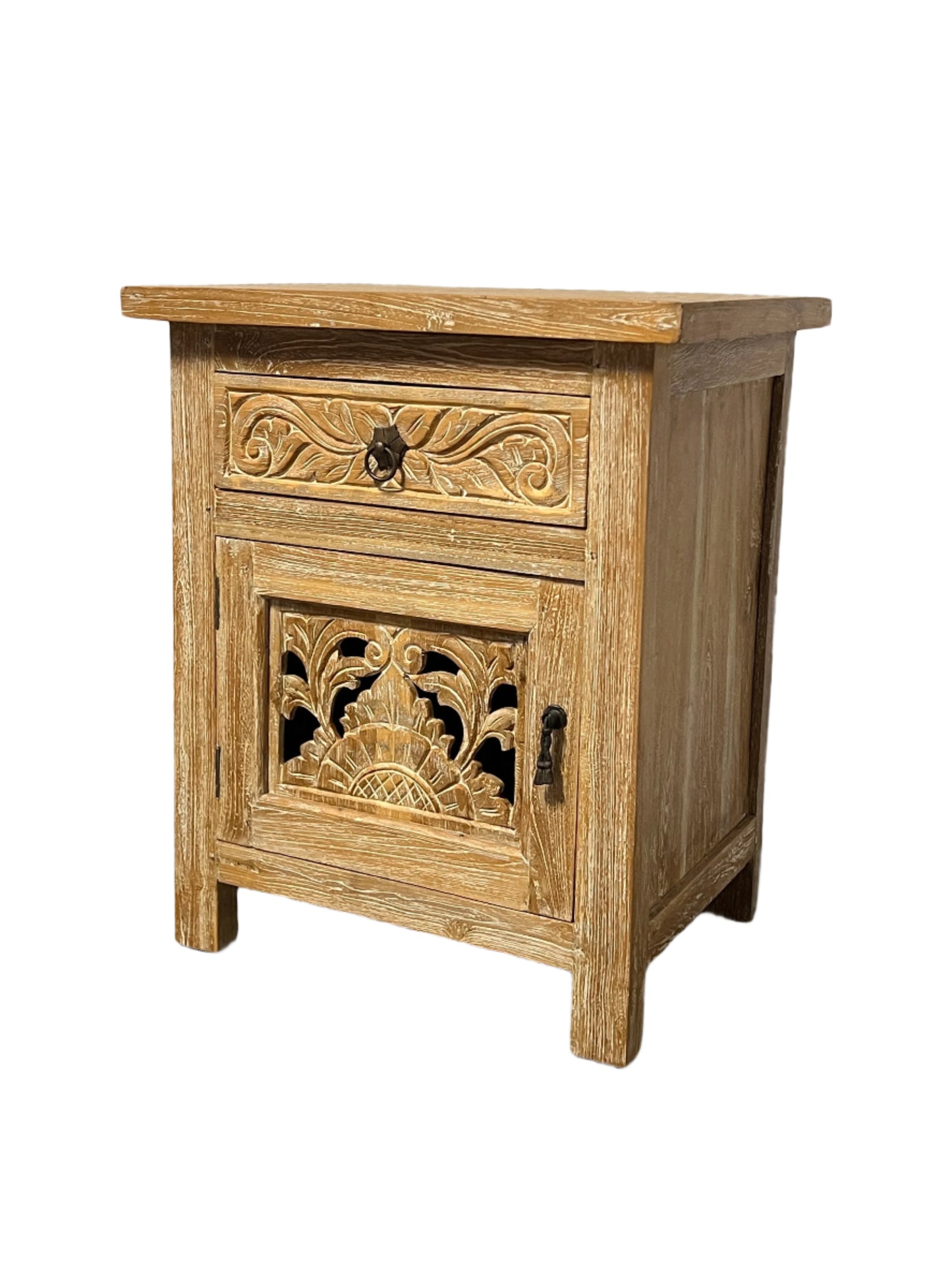 White Washed Teakwood Night Stands