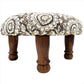 Flower Block Print Foot Stool | Round