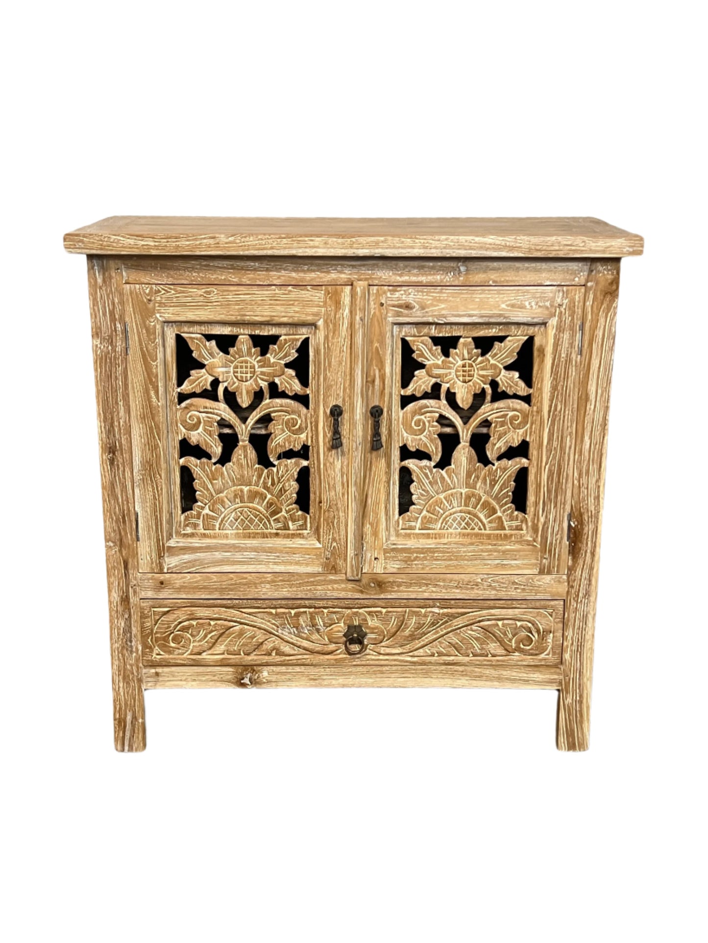 White Washed Teak Lotus Vanity
