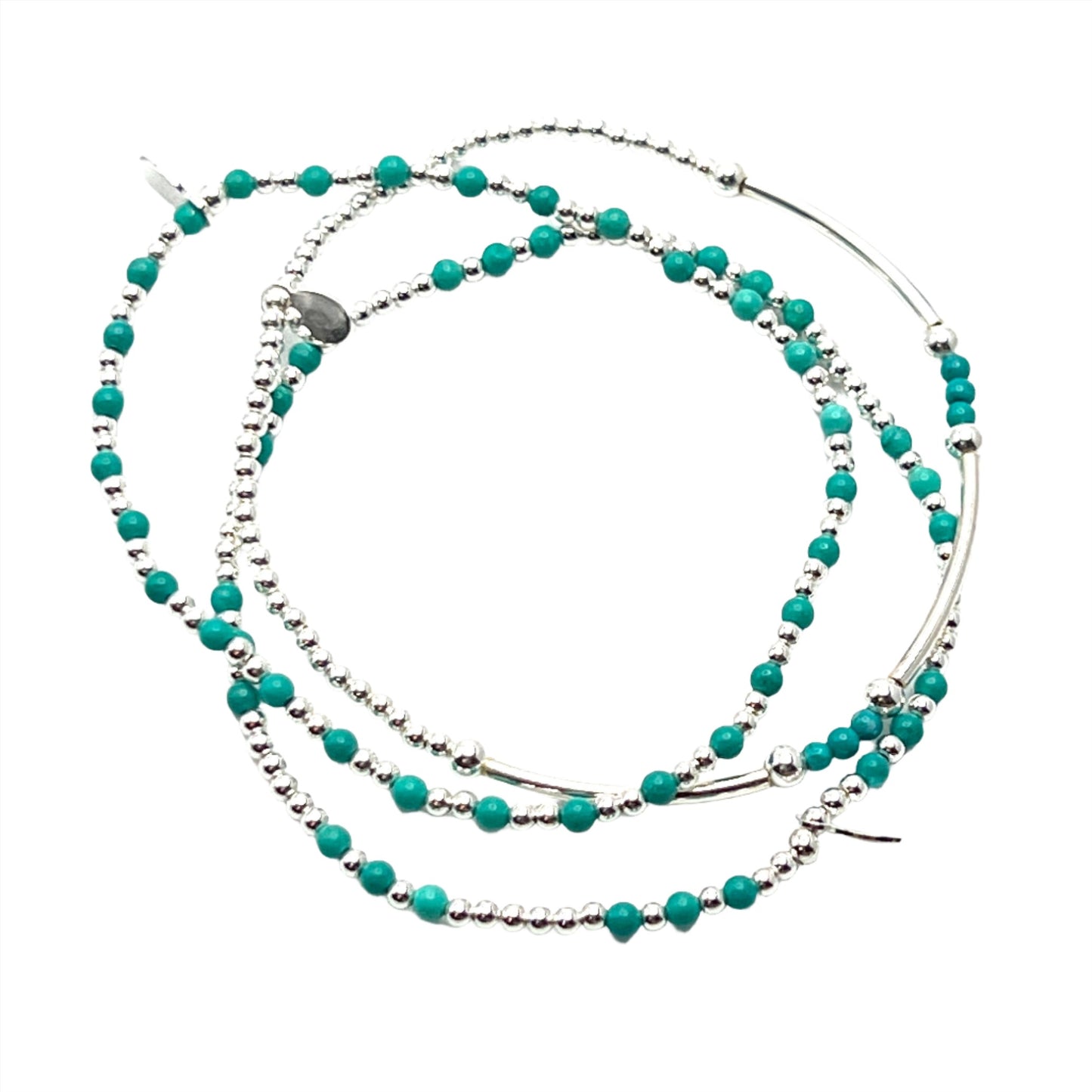 Sterling Silver Turquoise Beaded Bracelets