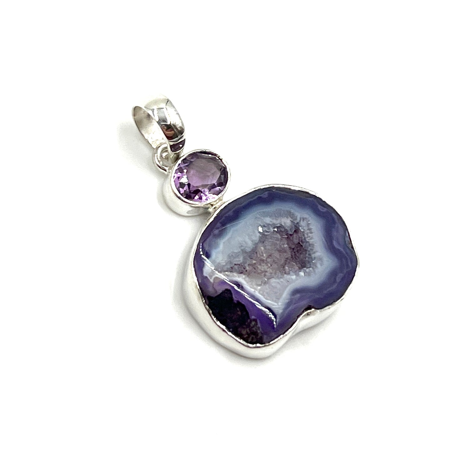 Purple Druzy Agate Pendants