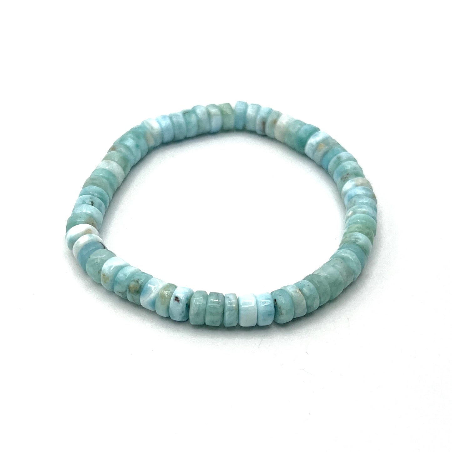 Larimar Wheel Beaded Stretchy Bracelets