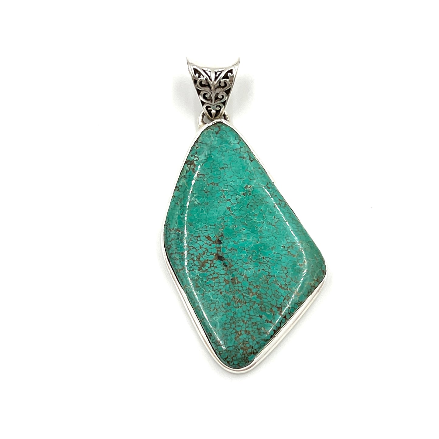 Sterling Silver Large Turquoise Pendants