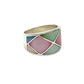 Sterling Silver Shell Large Geometric Ring