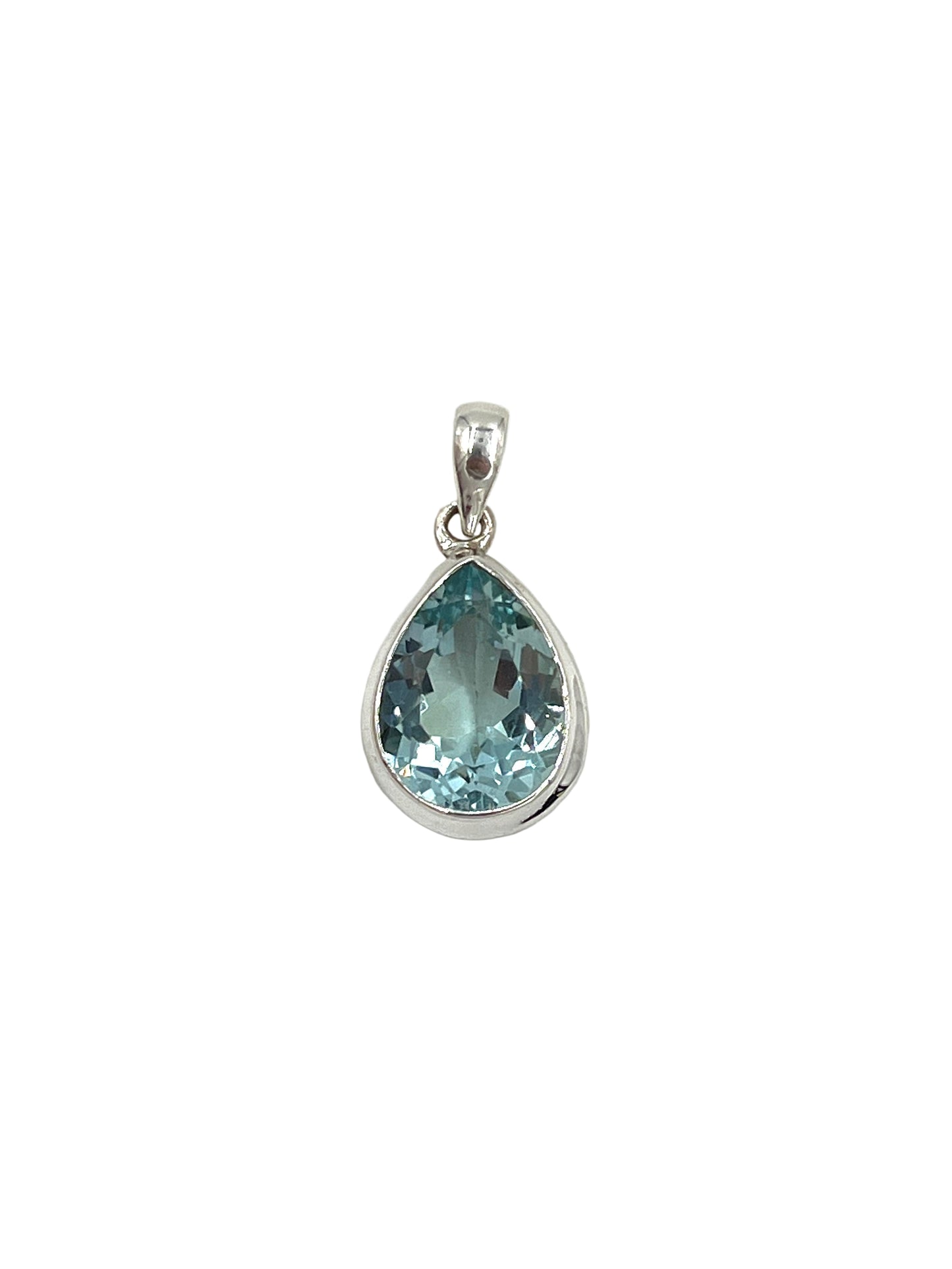 Teardrop Blue Topaz Pendants