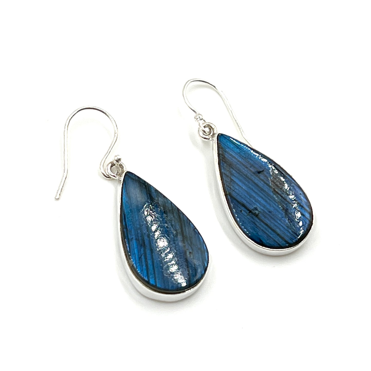 Sterling Silver Teardrop Labradorite Earrings