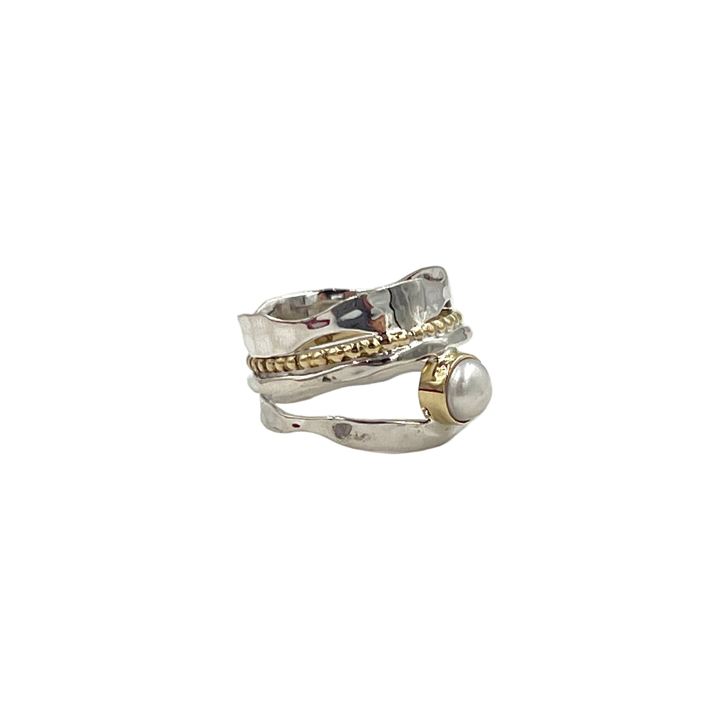 Multi Metal Pearl Ring