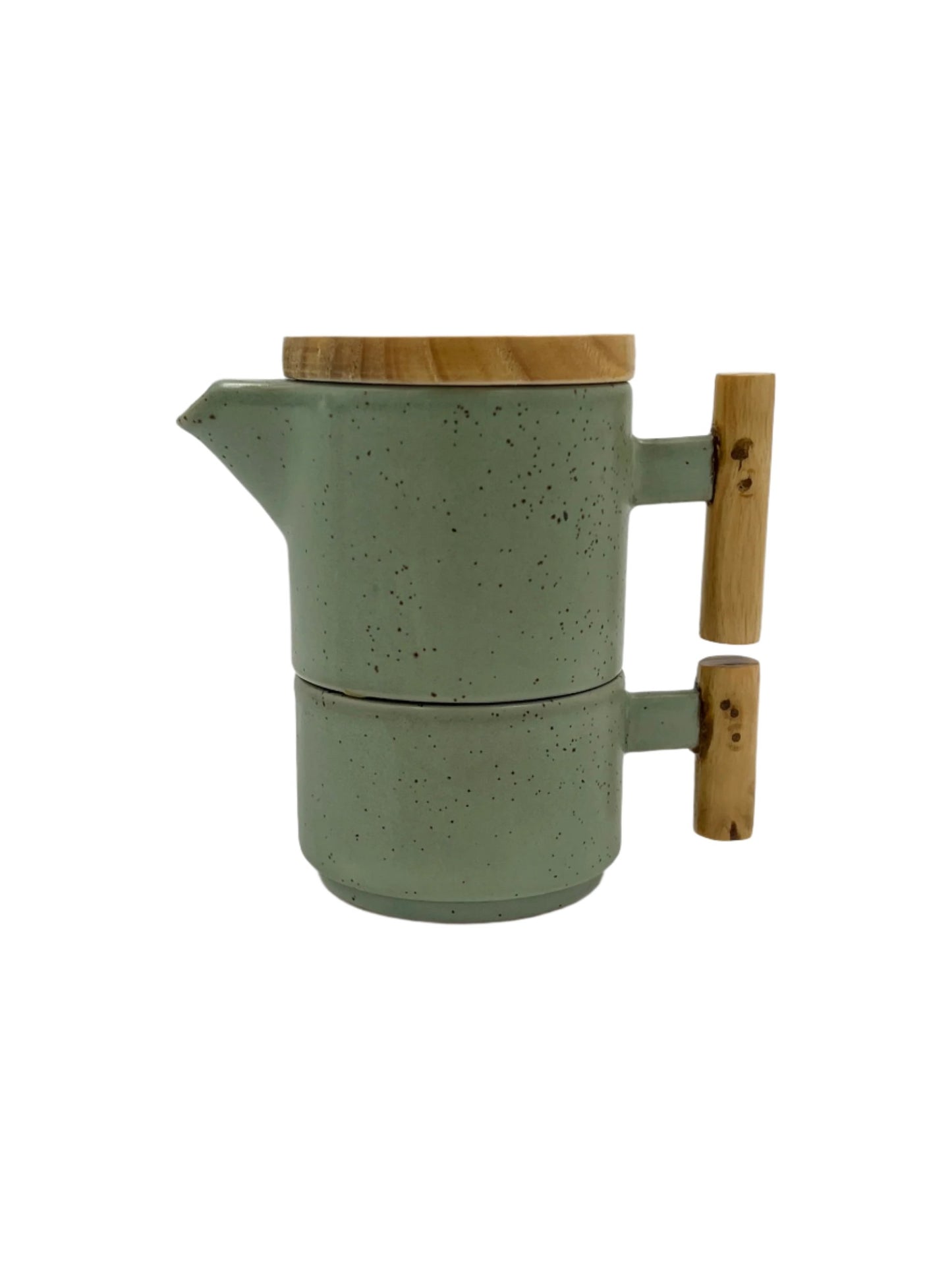 Ceramic Stackable Tea Pot & Cup