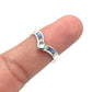 Sterling Silver Abalone Shell Chevron Heart Ring