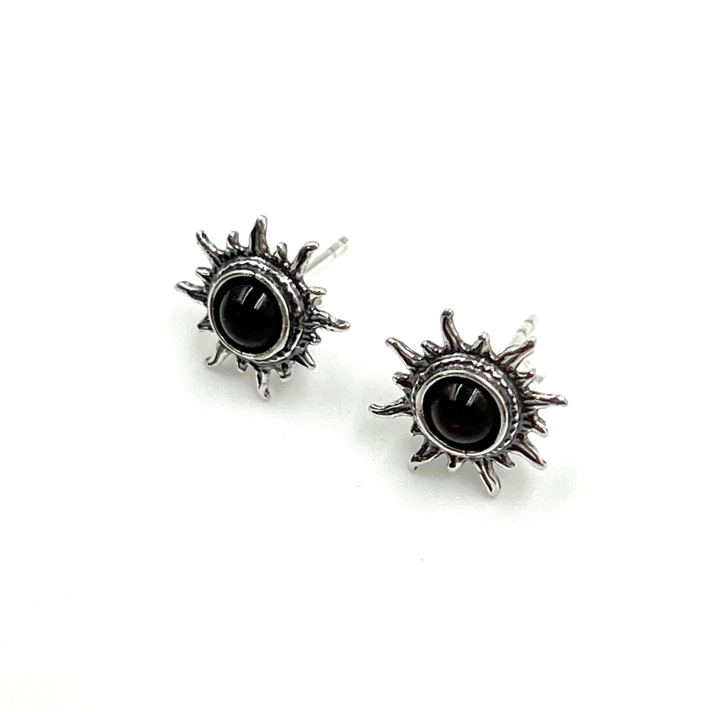 Sterling Silver Amber Sun Earrings