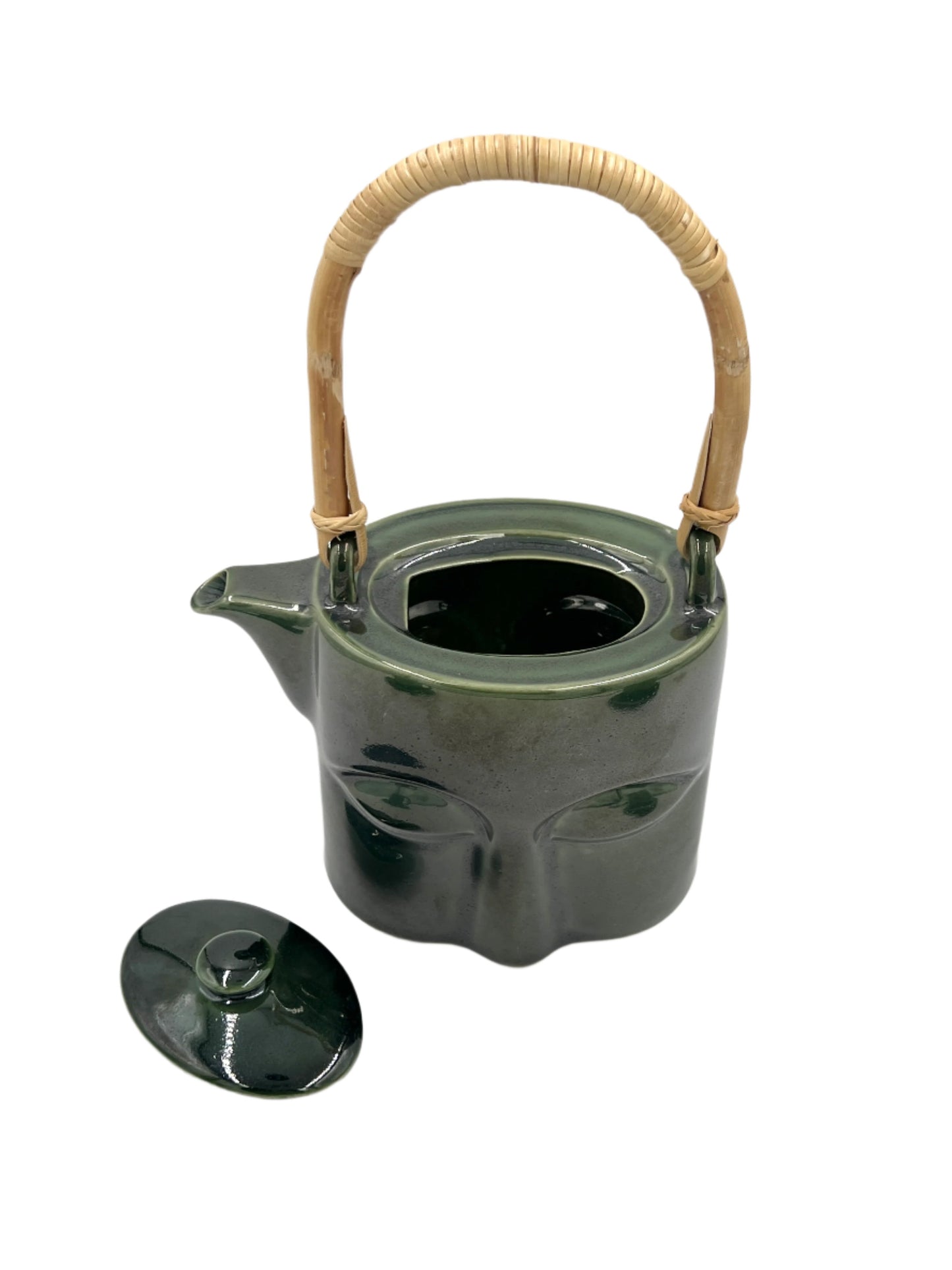 Emerald Buddha Face Tea Pot Set