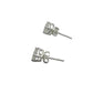 Silver stud earrings on a light gray background