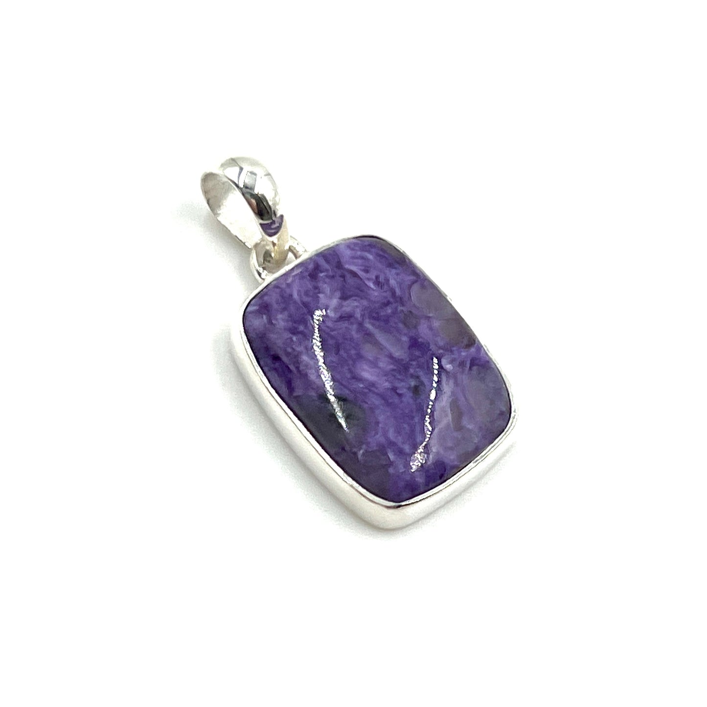 Sterling Silver Charoite Freeform Pendants