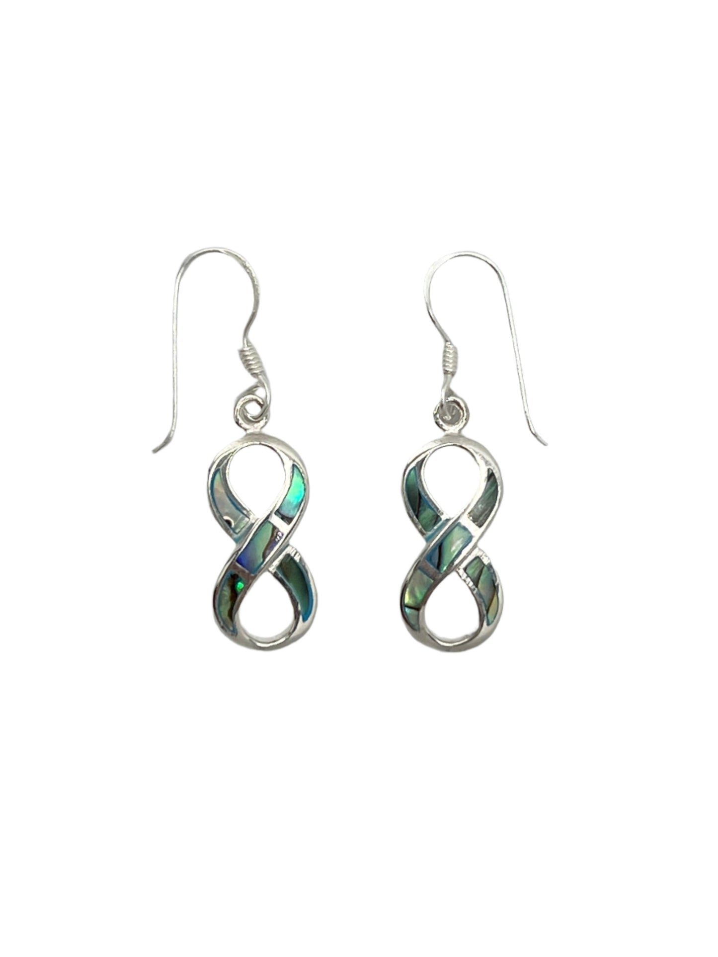 Sterling Silver Shell Infinity Earrings