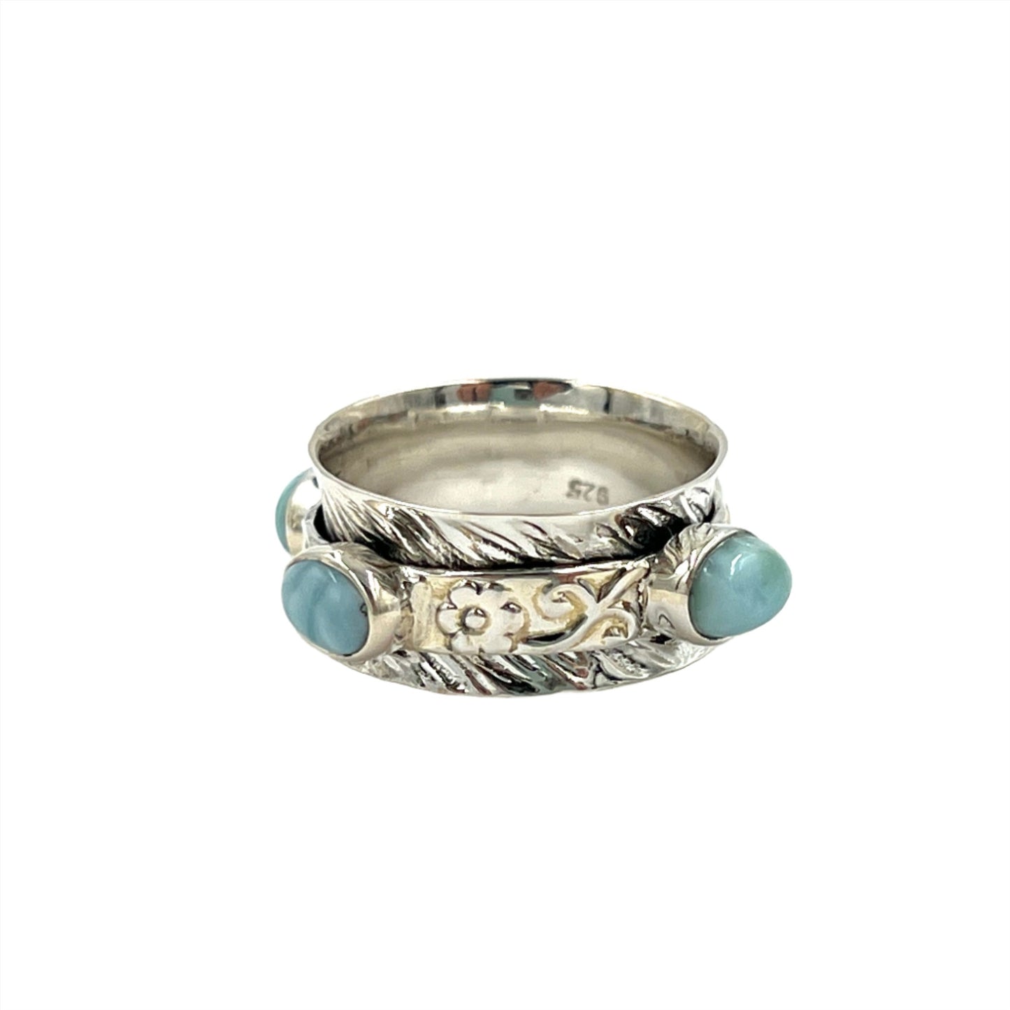 Sterling Silver Gemstone Spinner Ring