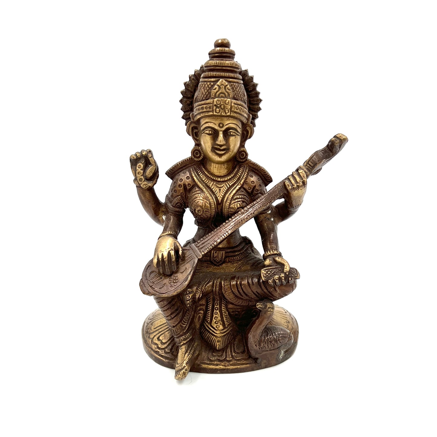 Hand Finished Brass Saraswati Statue