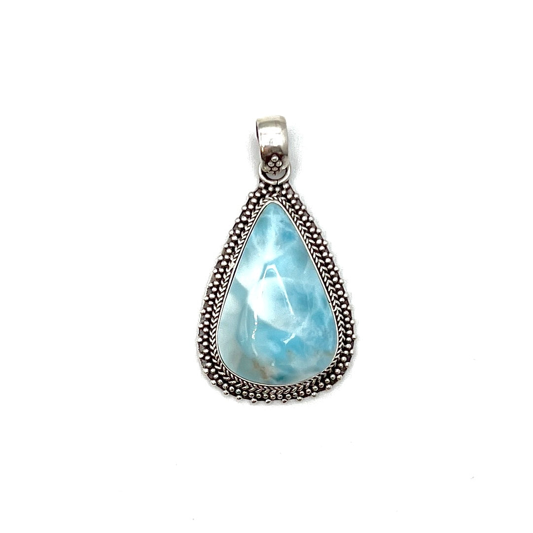 Sterling Silver Larimar Teardrop Pendants