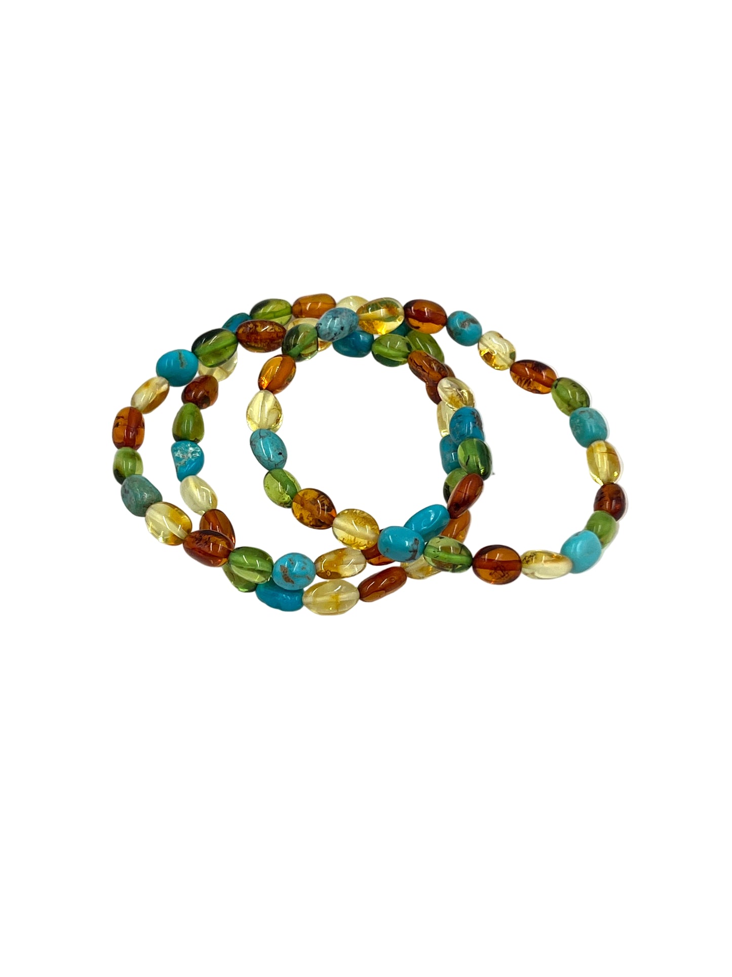 Amber & Turquoise Beaded Bracelets