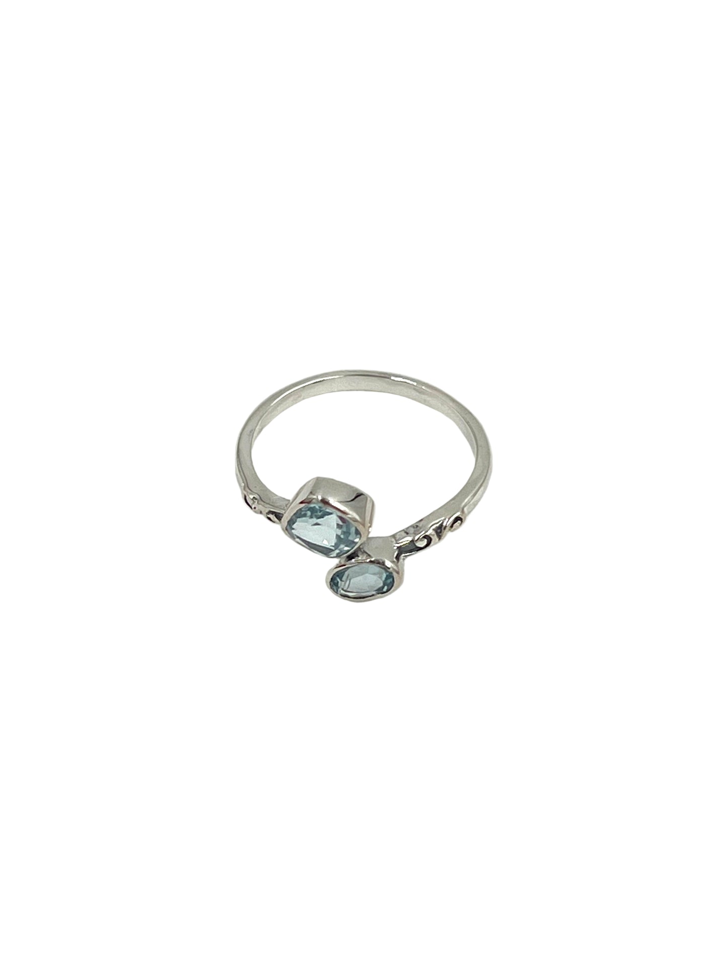Square Blue Topaz Ring