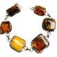 Sterling Silver Multi Color Amber Bracelet