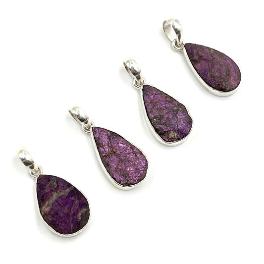 Raw Purpurite Teardrop Pendants