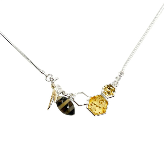 Amber Bee Drawstring Necklace