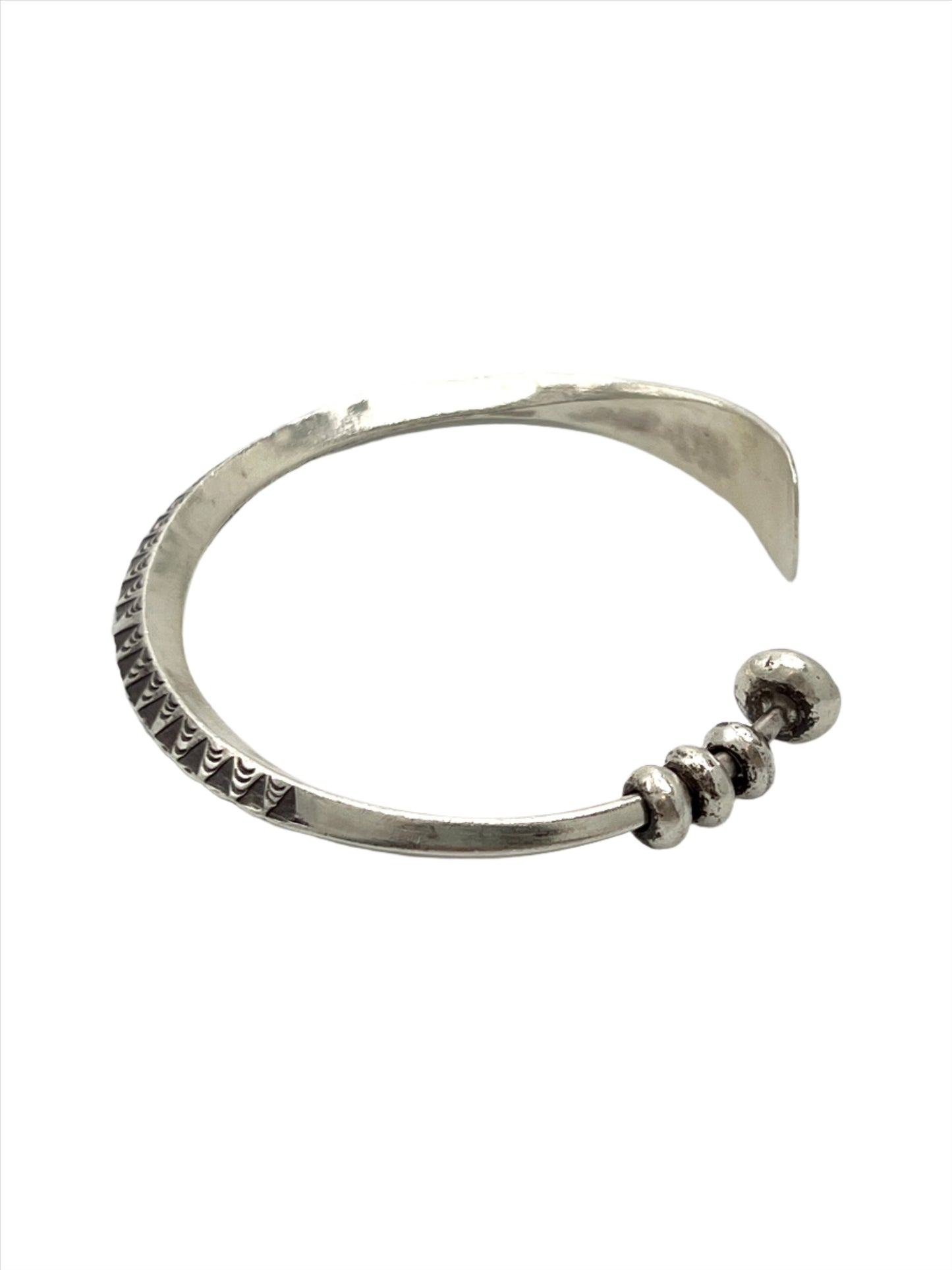 Sterling Silver Hilltribe Flat End Cuff Bracelet