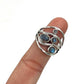 Silver Labradorite Wave Ring