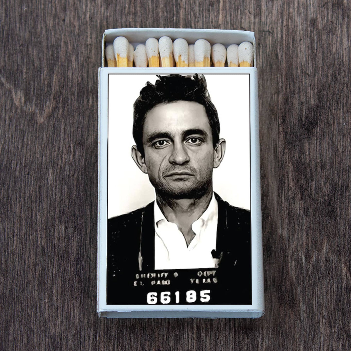 Johnny Cash Mugshot Matchbox • Matches • Candle Acc