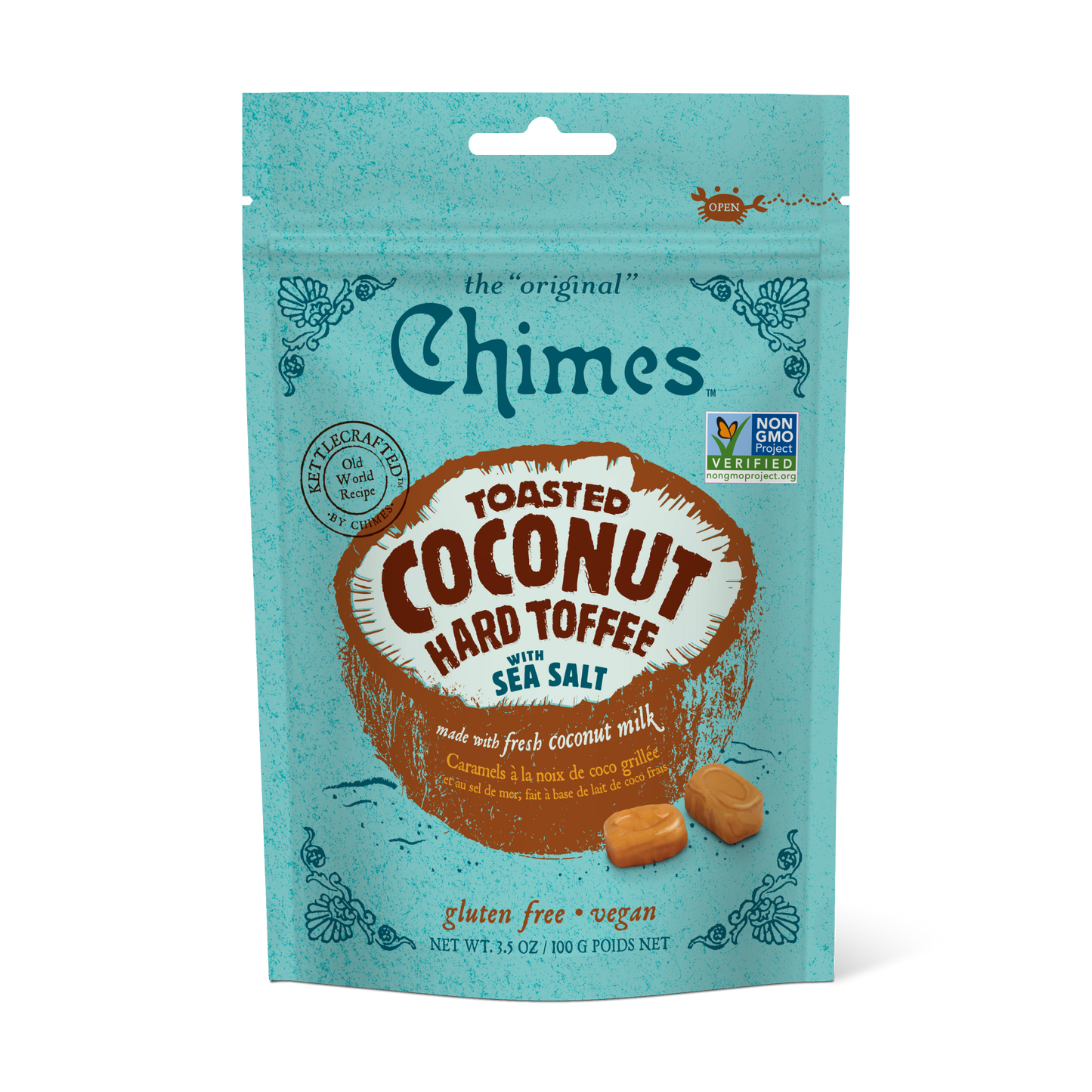 Chimes Toasted Coconut Hard Toffee Candy - 3.5 oz Bag