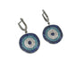 Silver Evil Eye Wavy Dangle Earrings