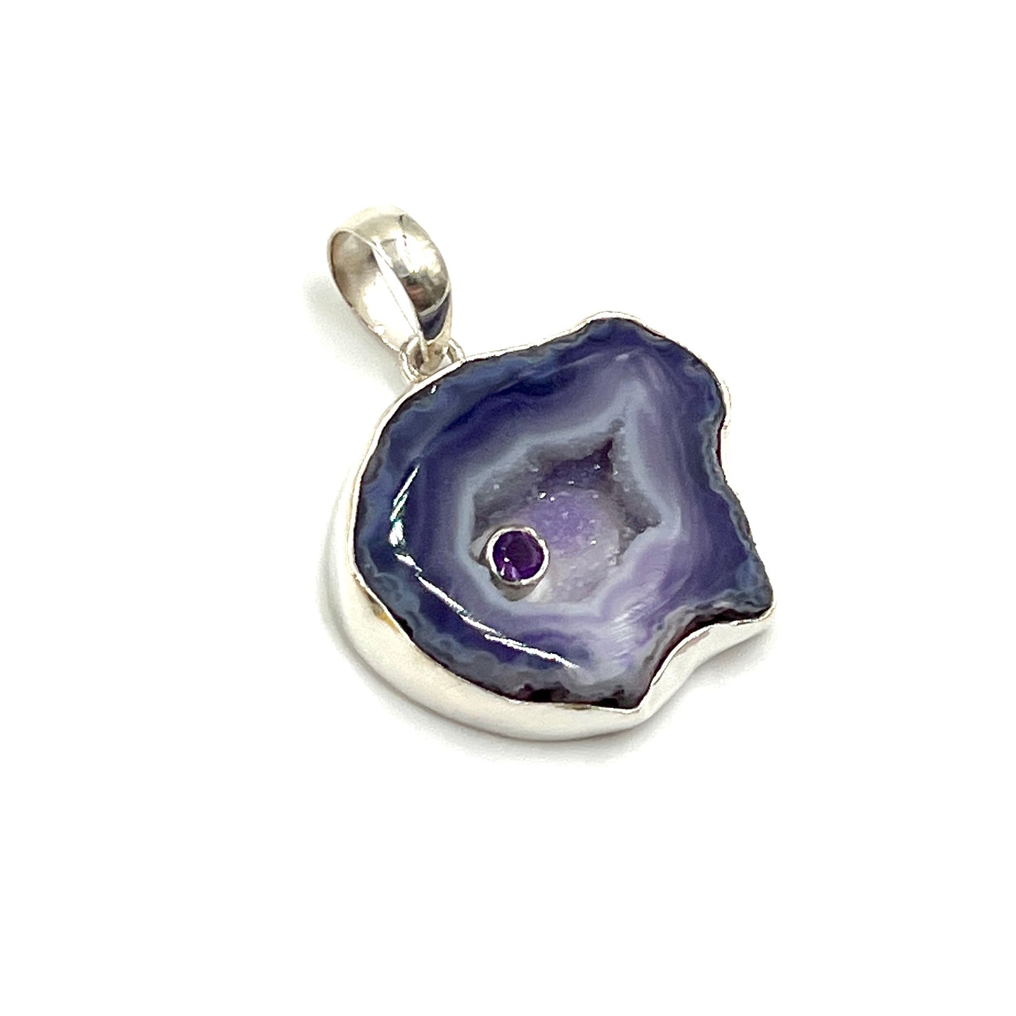 Purple Druzy Agate Pendants