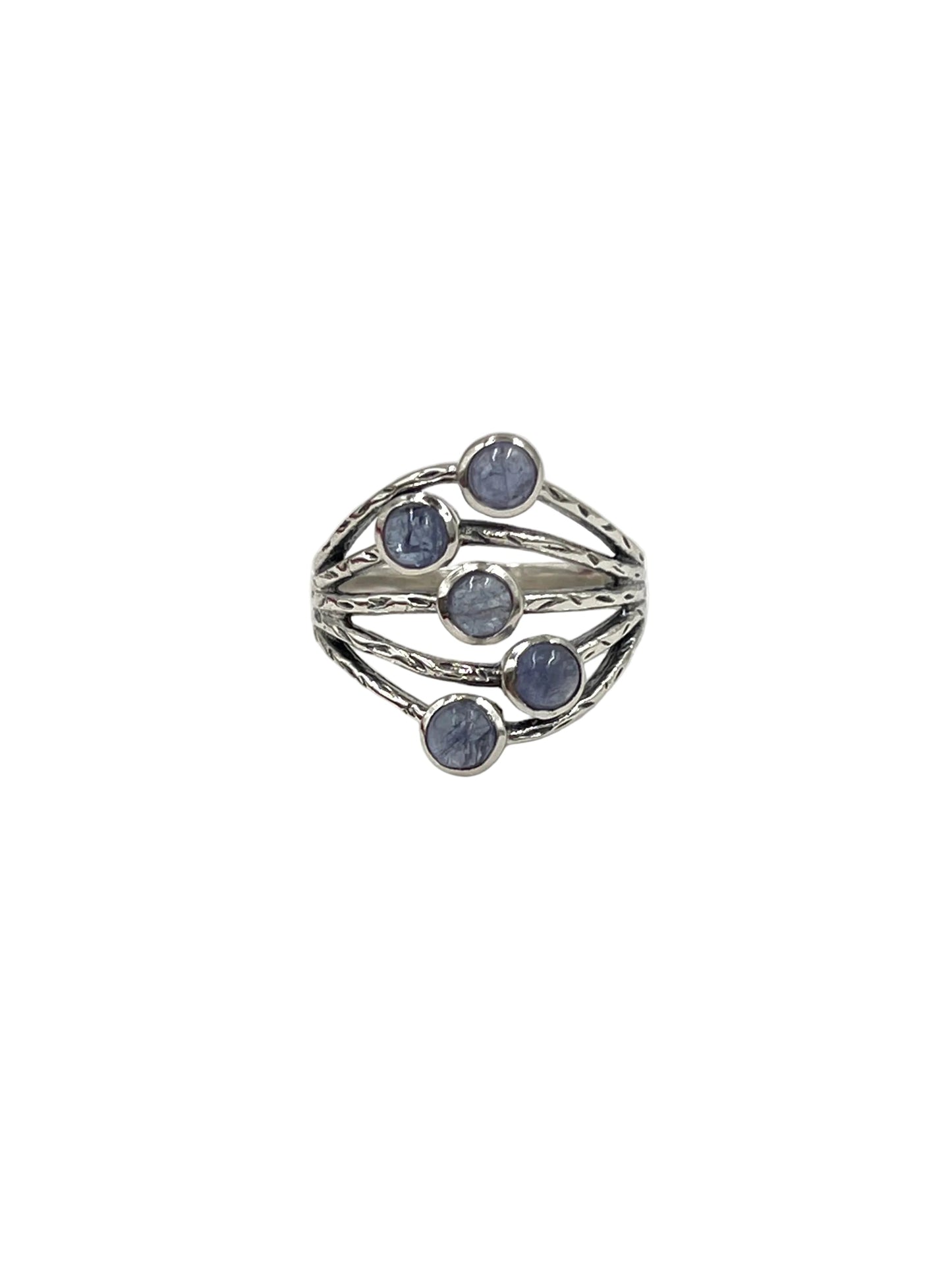 Multi Tanzanite Etched Ring