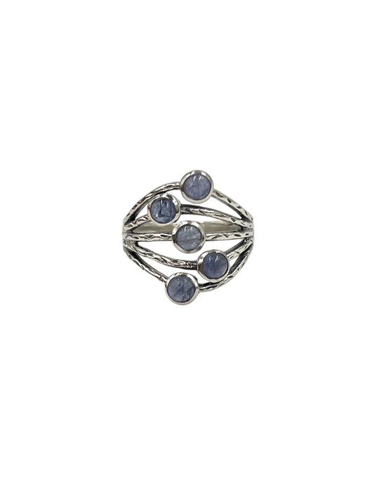 Multi Tanzanite Etched Ring