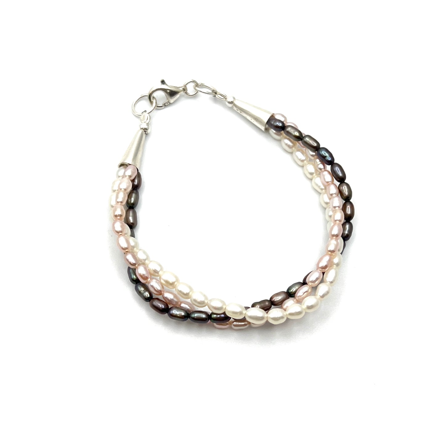 Sterling Silver Multi Strand Pearl Bracelet