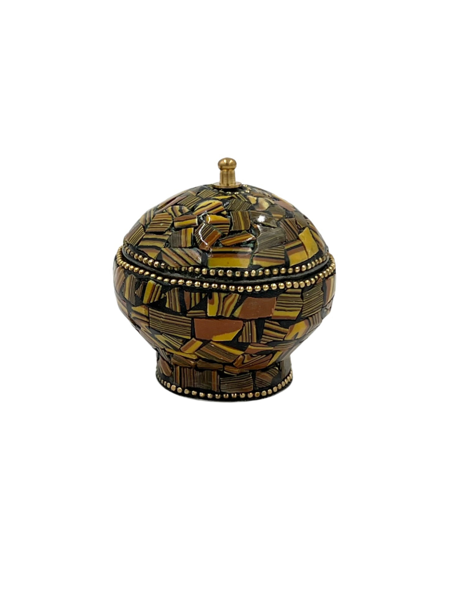 Mini Mosaic Indian Metal Jar