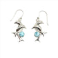 Sterling Silver Larimar Dolphin Earrings