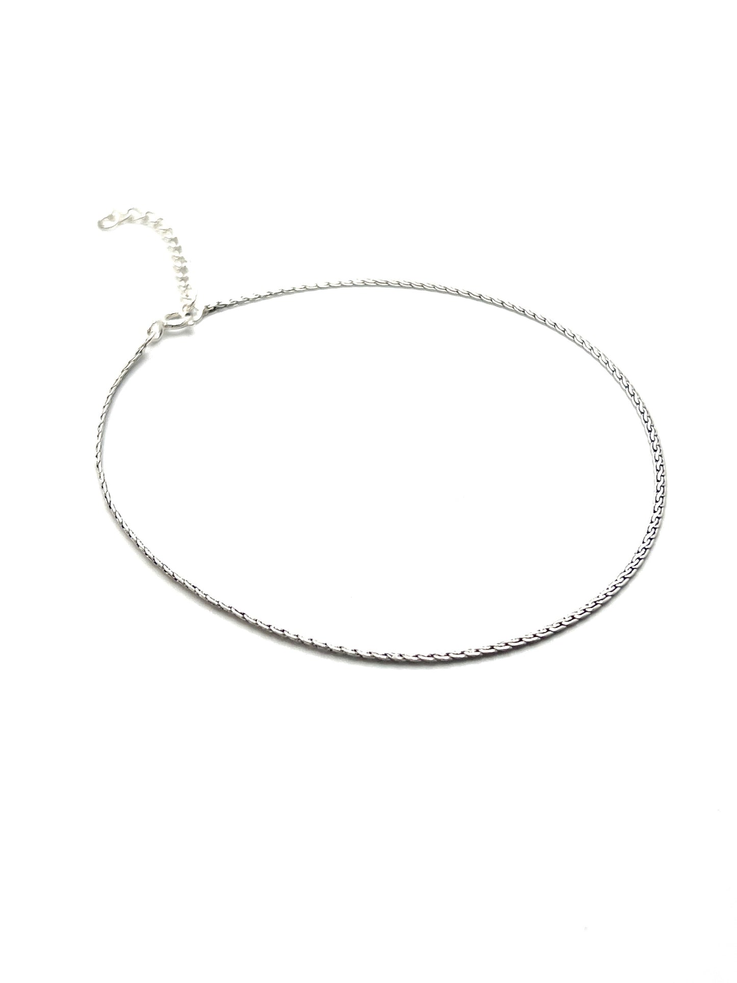 Sterling Silver Flat Curb Chain Anklets