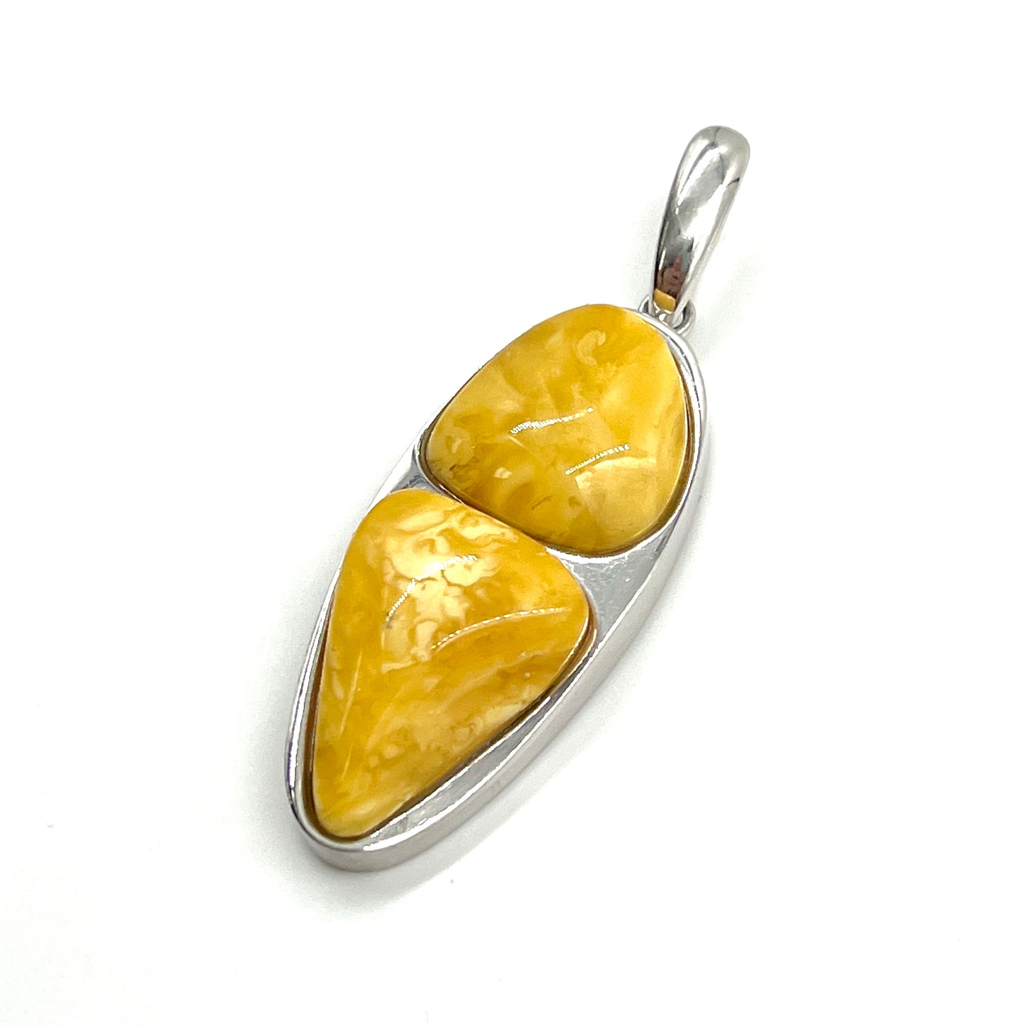 Double Butterscotch Amber Pendants