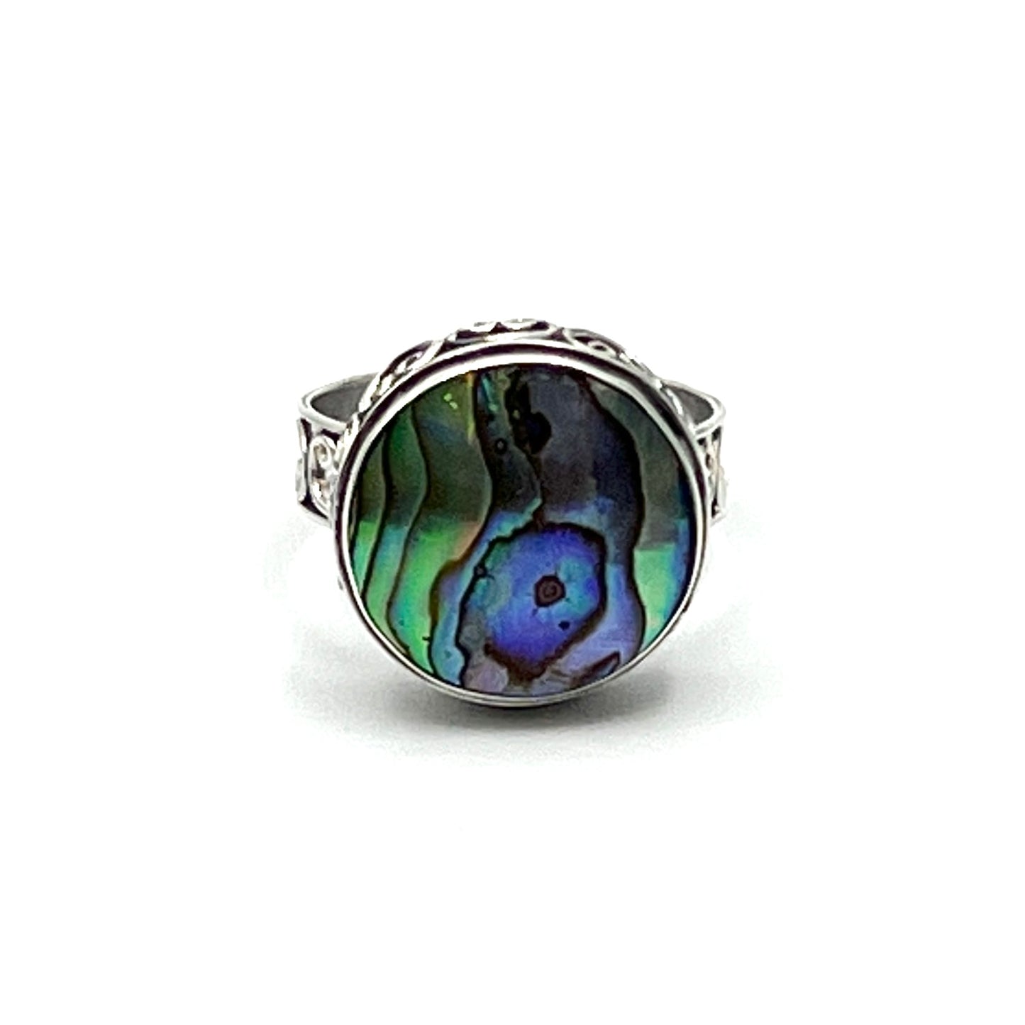 Circle Crest Abalone Ring