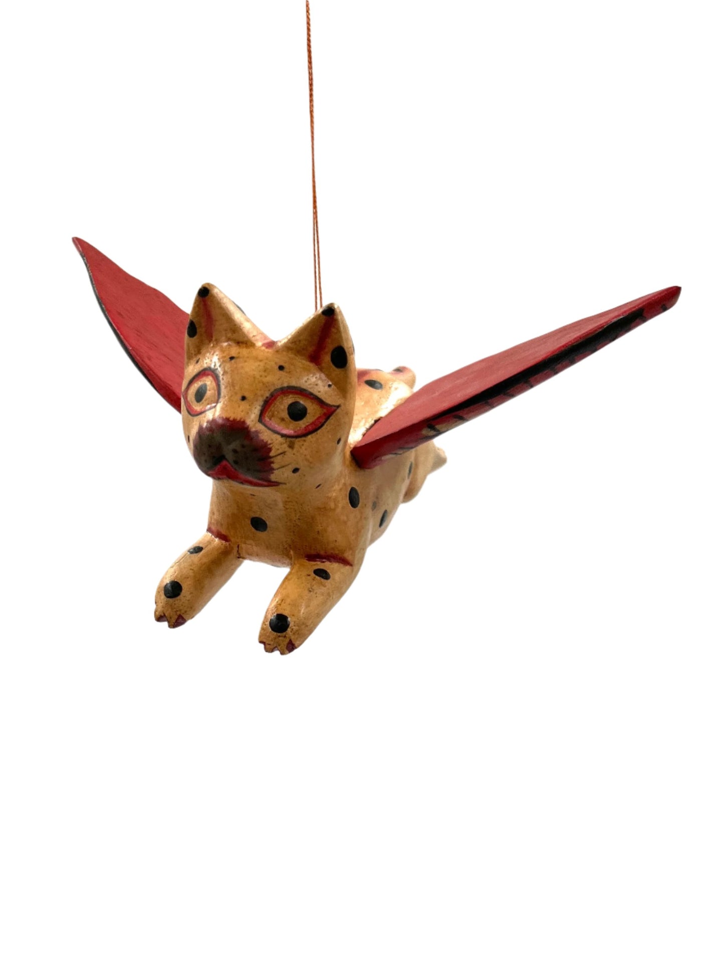 Mini Flying Kitty Spirit Chaser Tan & Black Polka Dot