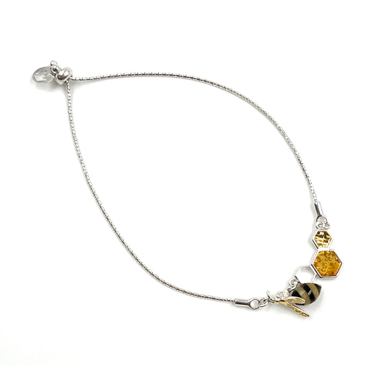 Amber Bee Drawstring Bracelet