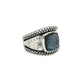 Sterling Silver Square Gemstone Hammered Rings