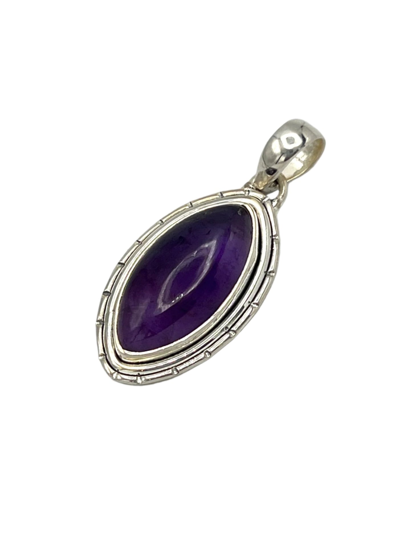 Sterling Silver Marquise Amethyst Pendants