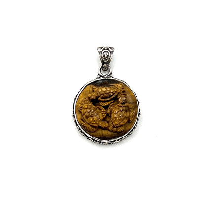 Triple Turtle Gemstone Pendants
