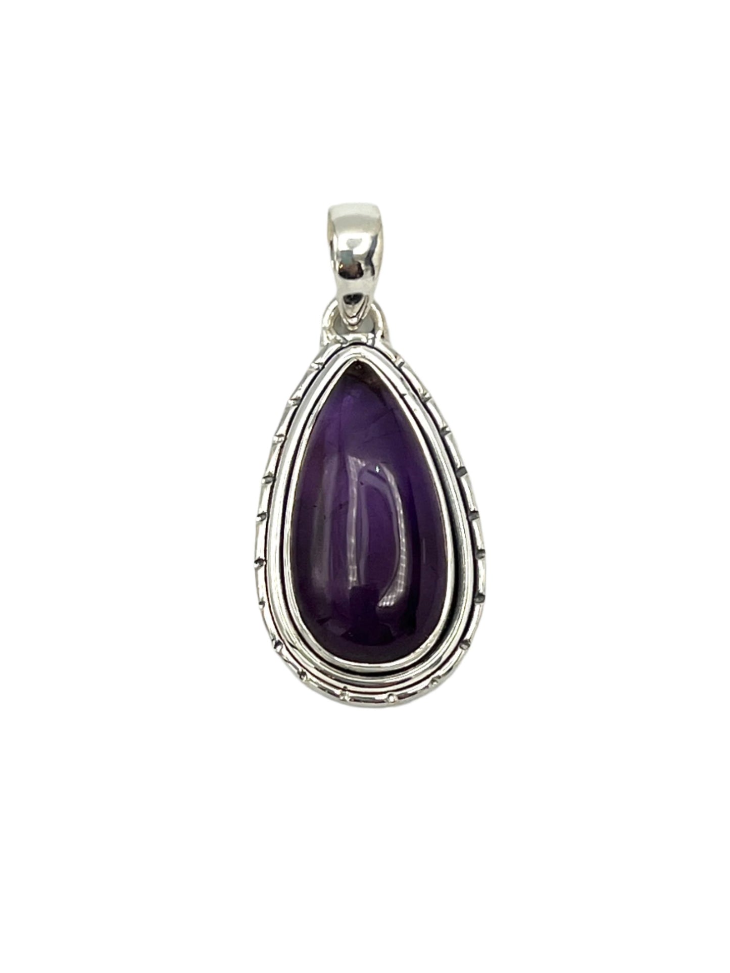 Sterling Silver Teardrop Amethyst Pendants